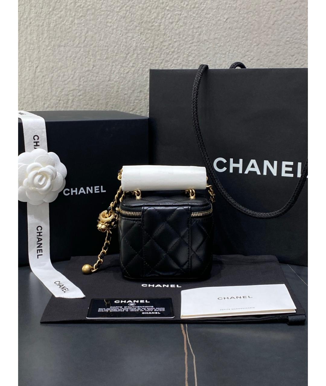 CHANEL Черная кожаная сумка через плечо, фото 3