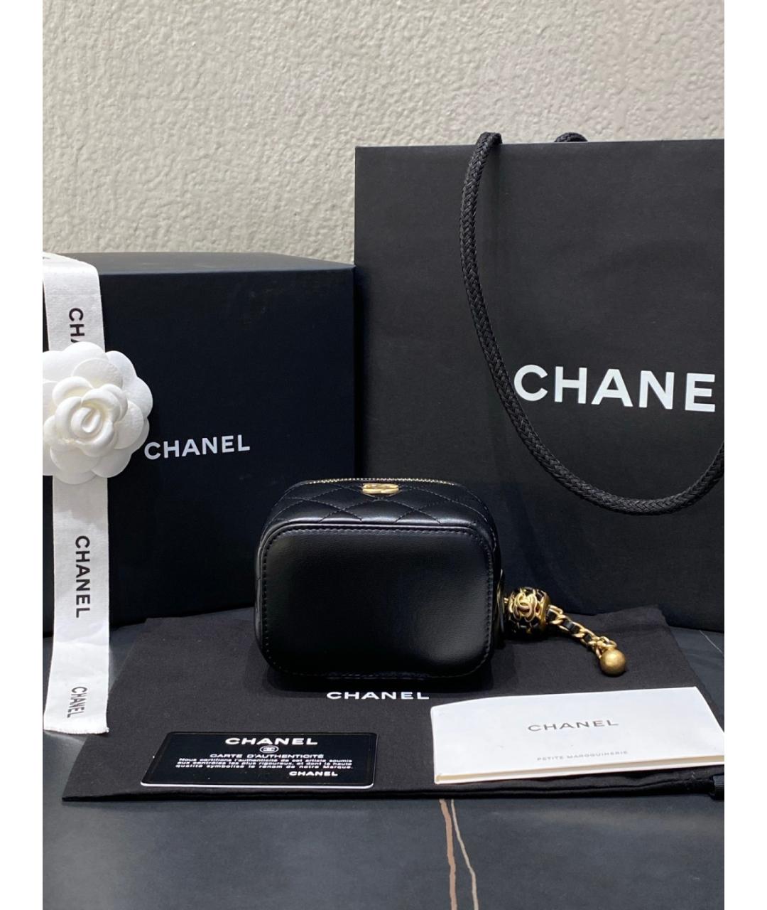 CHANEL Черная кожаная сумка через плечо, фото 6