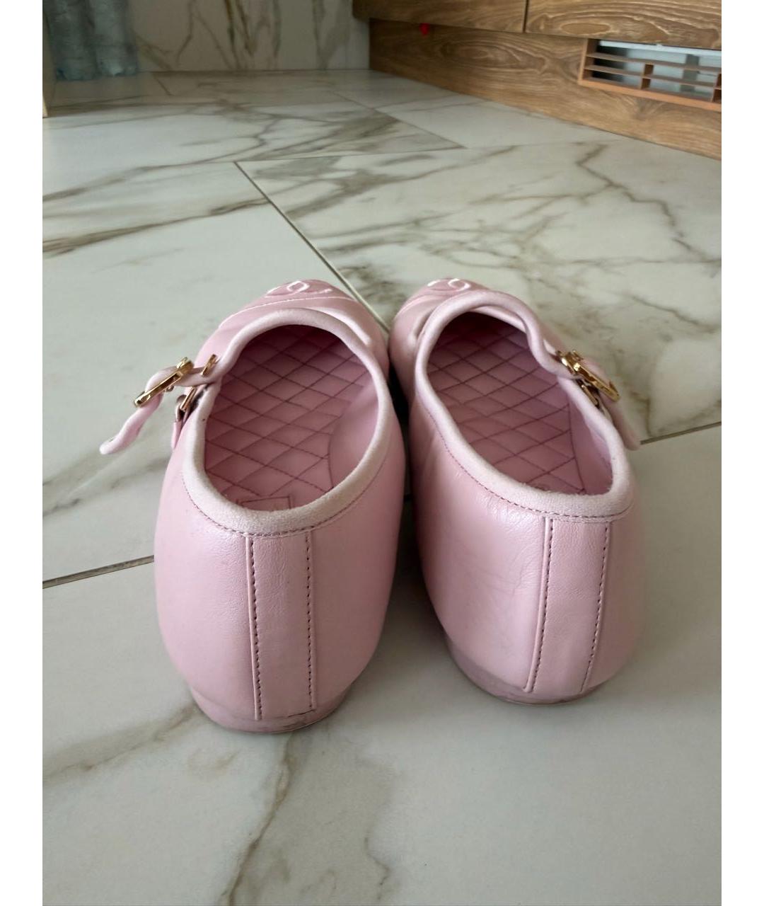 CHANEL Розовые кожаные балетки, фото 3