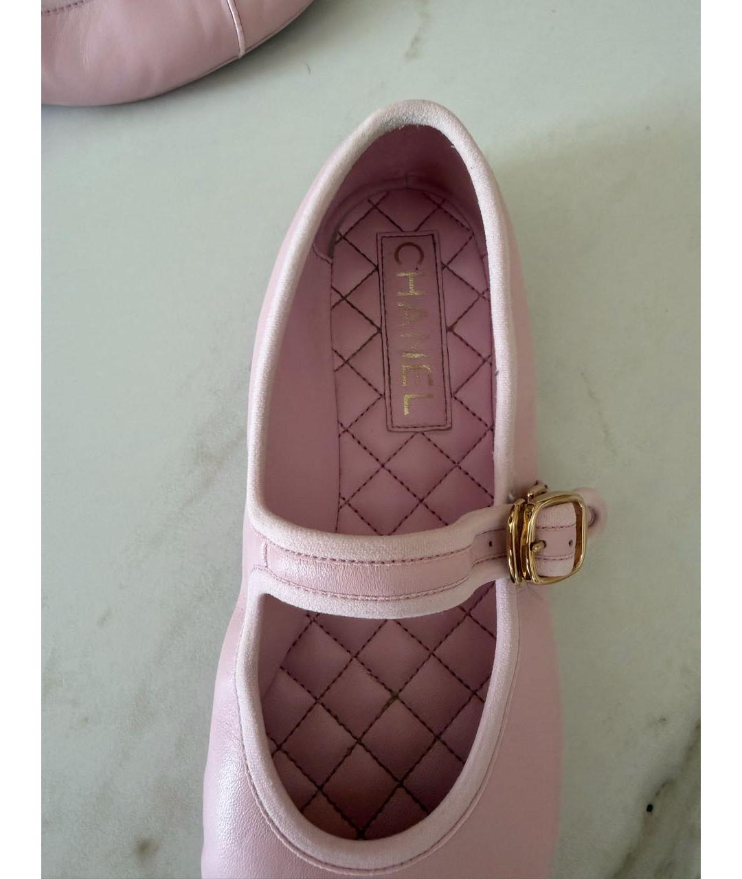 CHANEL Розовые кожаные балетки, фото 4