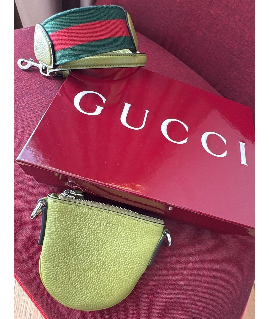 GUCCI Зеленая кожаная сумка через плечо, фото 4