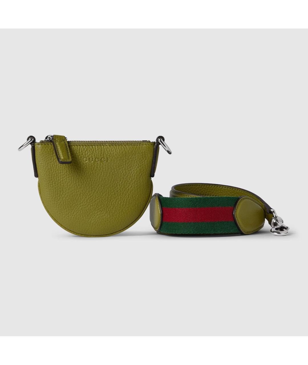 GUCCI Зеленая кожаная сумка через плечо, фото 6