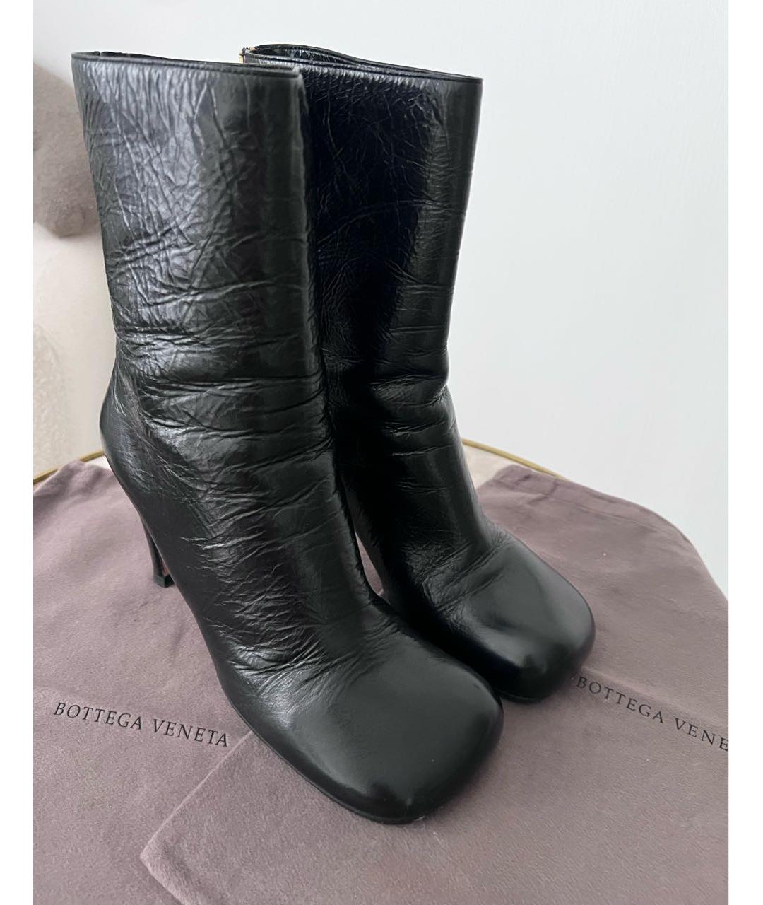 BOTTEGA VENETA Черные кожаные полусапоги, фото 2
