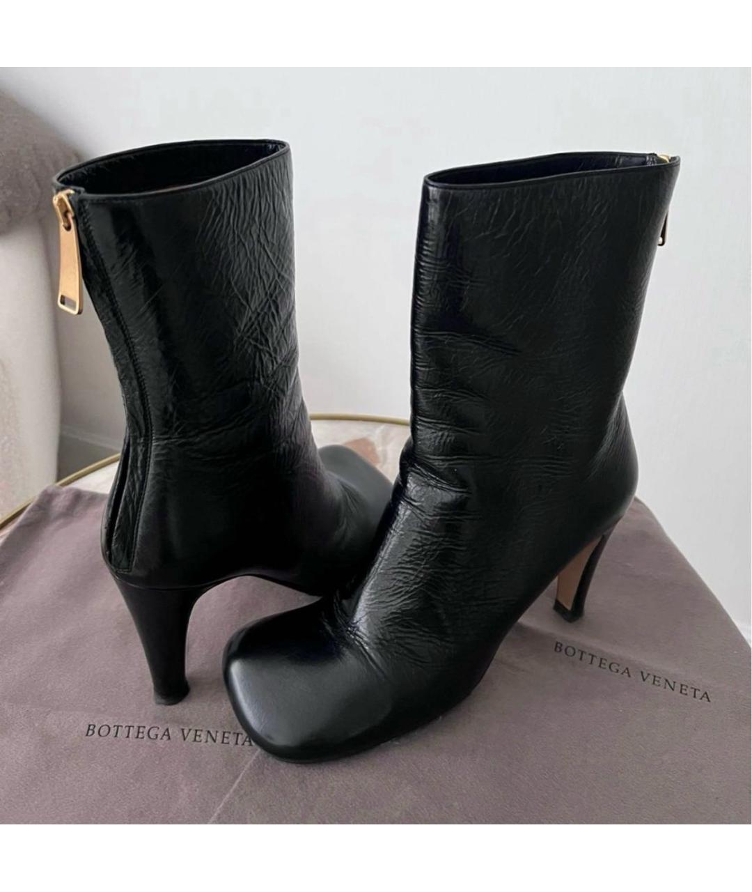 BOTTEGA VENETA Черные кожаные полусапоги, фото 6