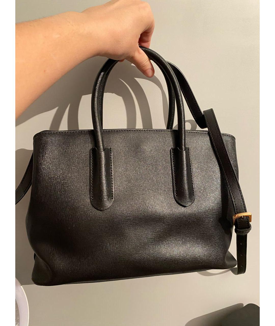 FURLA Черная кожаная сумка с короткими ручками, фото 2