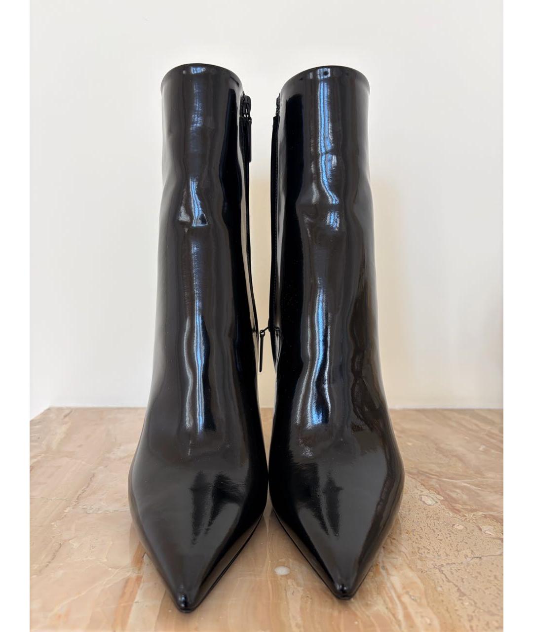 SAINT LAURENT Черные ботильоны из лакированной кожи, фото 2