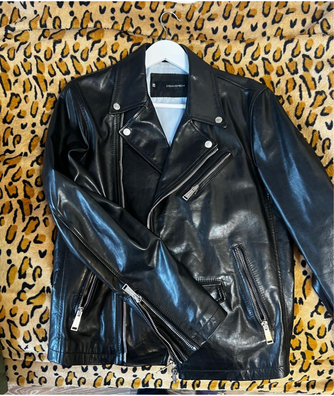 DSQUARED2 Черная кожаная куртка, фото 8