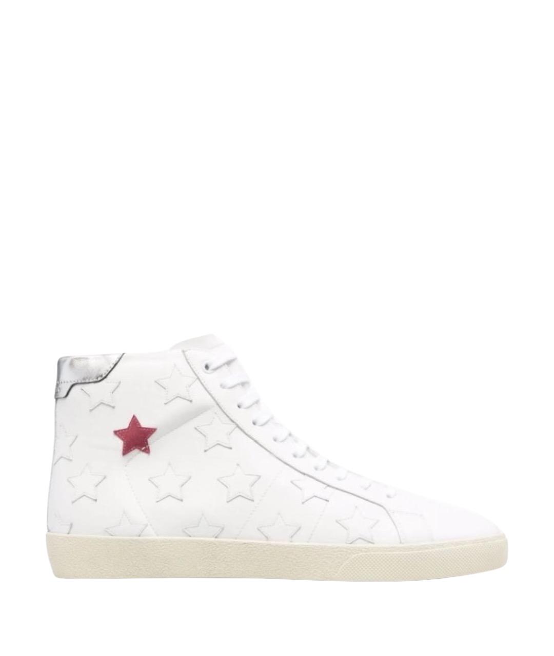 SAINT LAURENT Белые кожаные кеды, фото 1