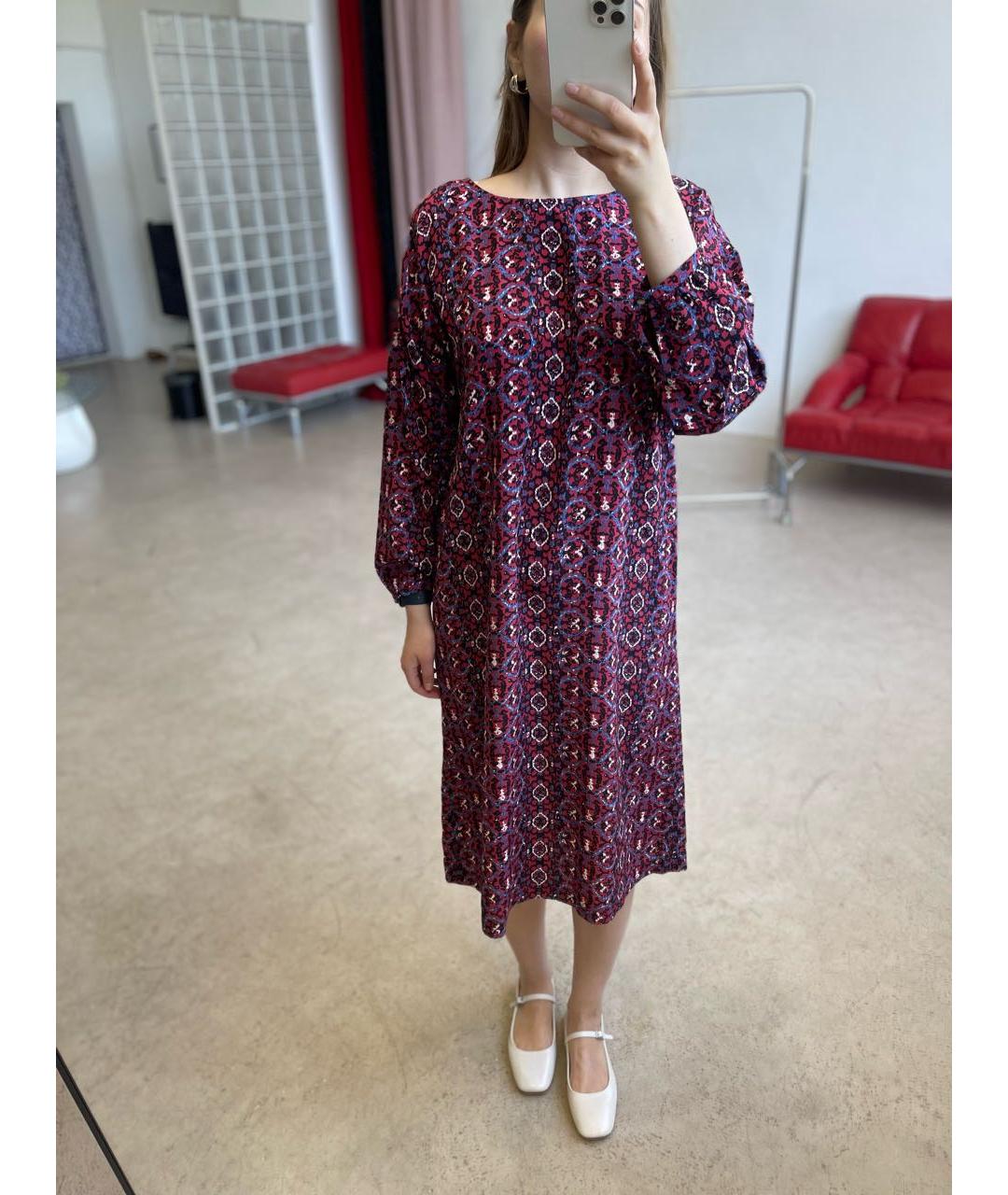 A.P.C. Бордовое шелковое повседневное платье, фото 7
