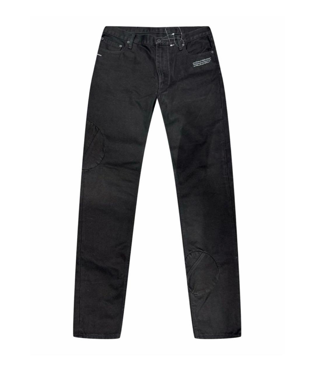 OFF-WHITE Черные хлопковые прямые джинсы, фото 1