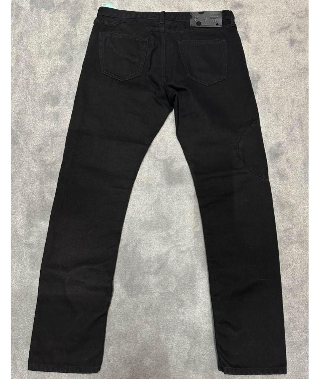 OFF-WHITE Черные хлопковые прямые джинсы, фото 2