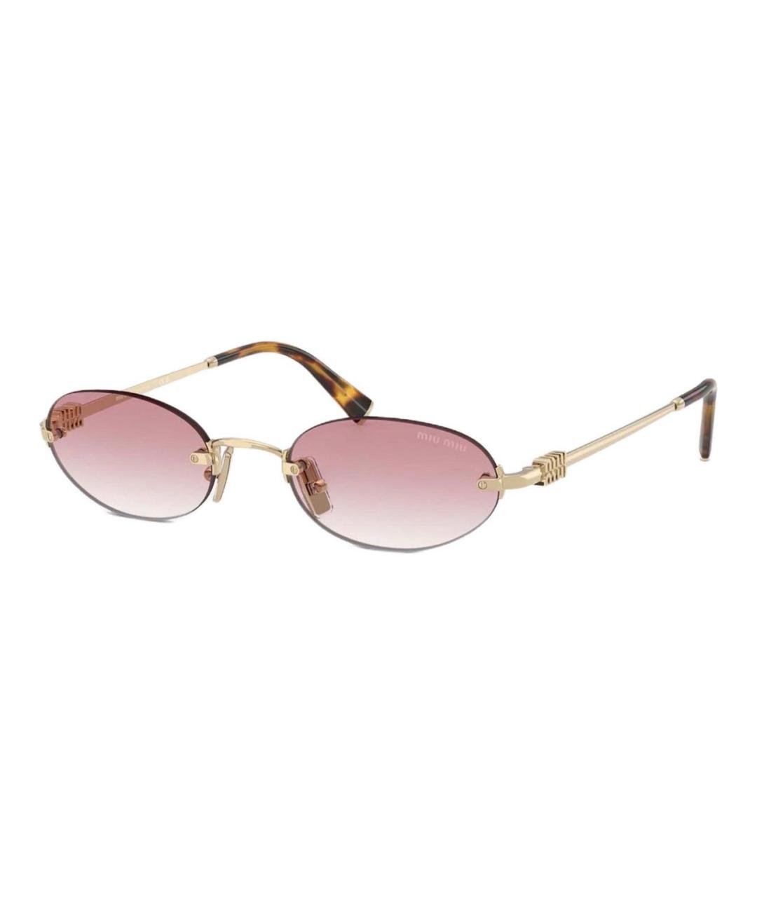 MIU MIU Розовые металлические солнцезащитные очки, фото 2