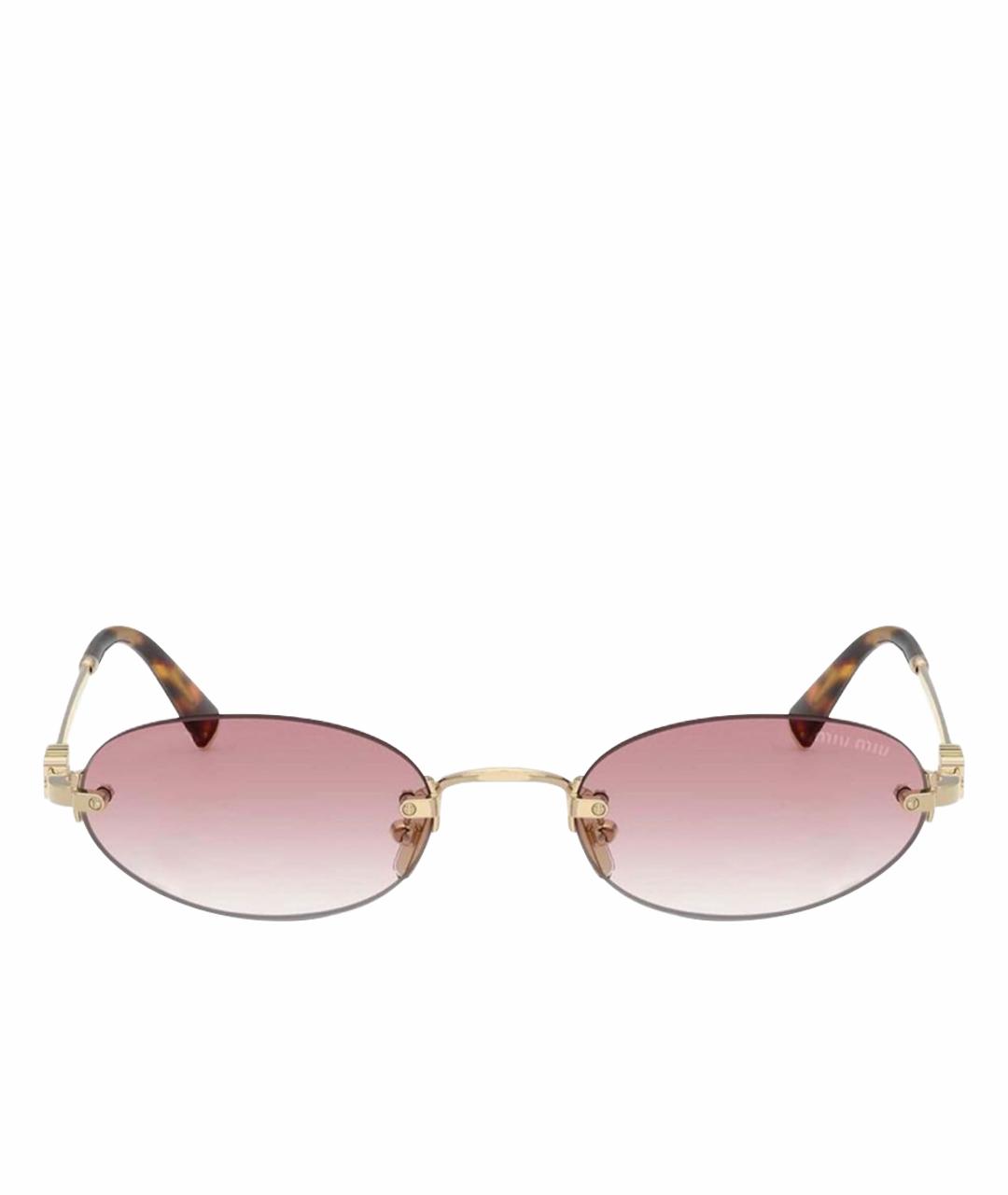 MIU MIU Розовые металлические солнцезащитные очки, фото 1