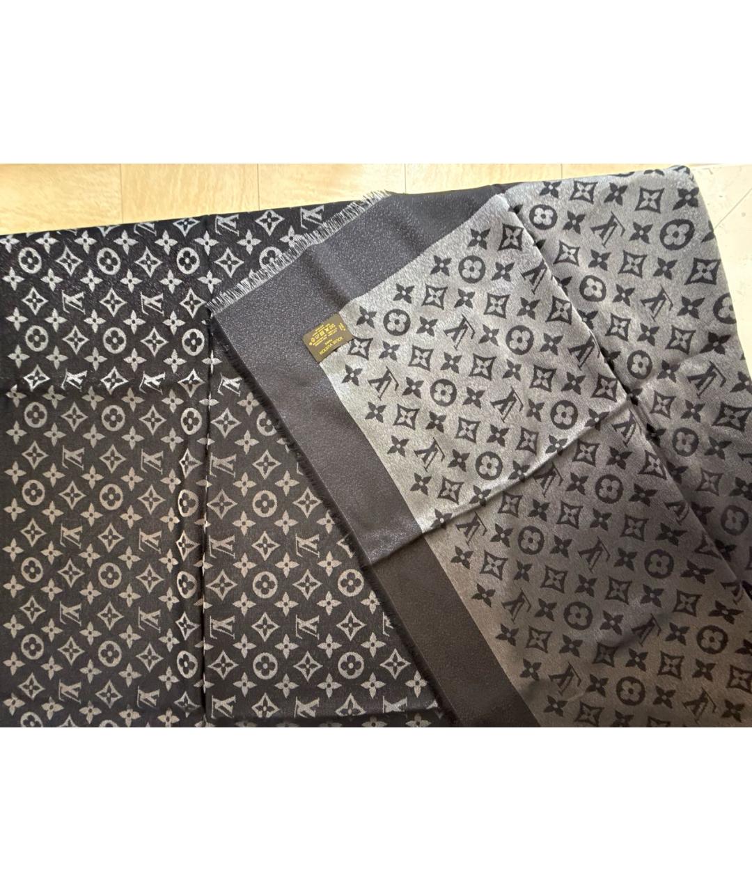 LOUIS VUITTON Черный платок, фото 4