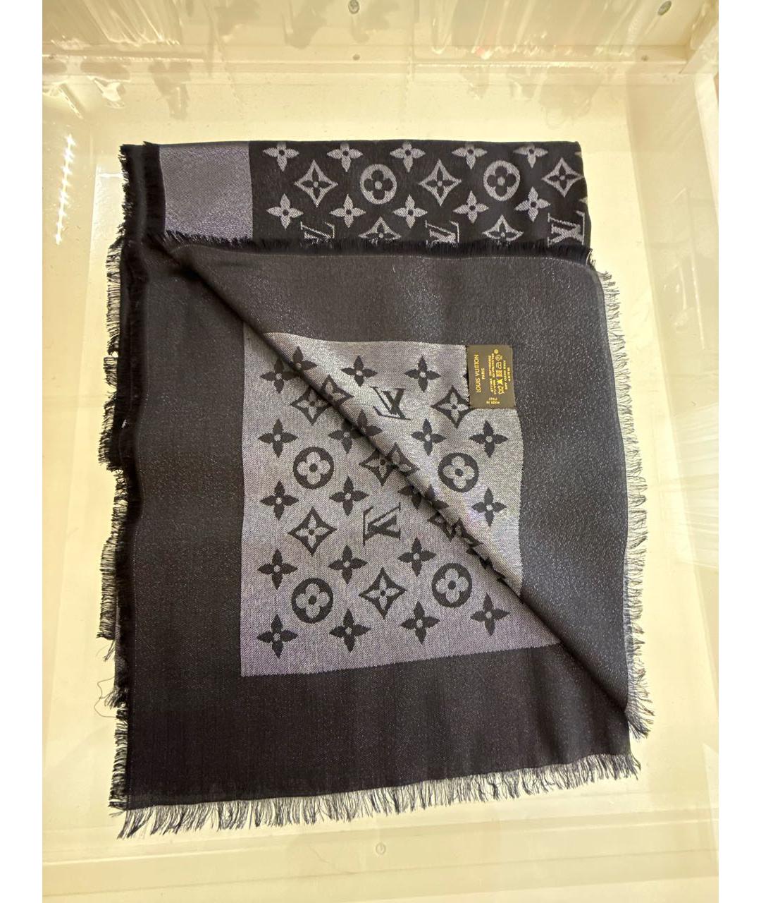 LOUIS VUITTON Черный платок, фото 5