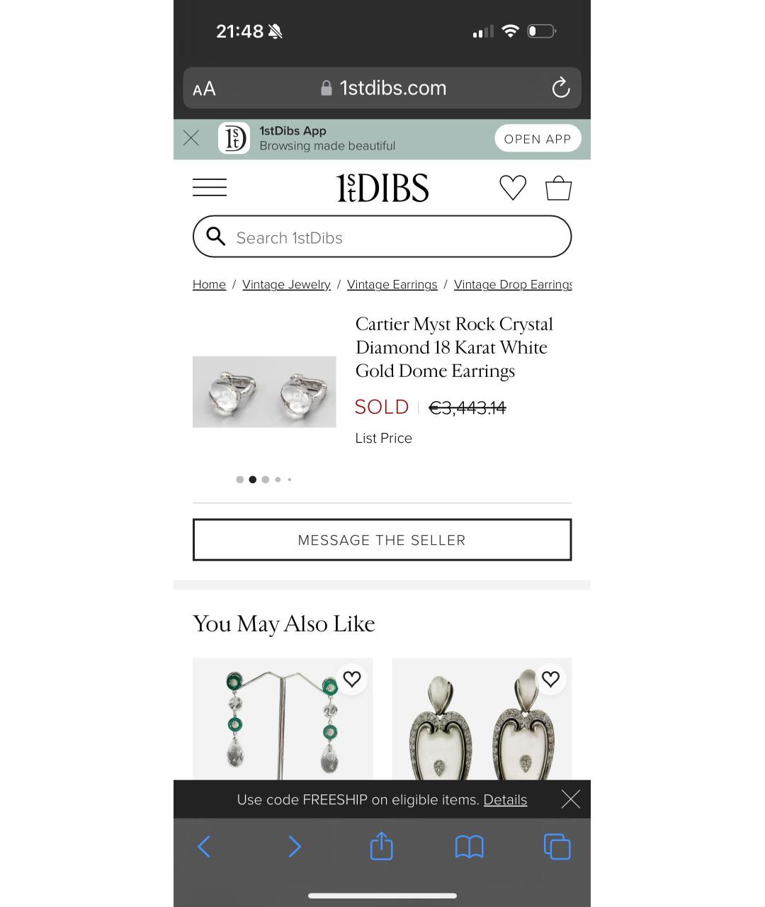 CARTIER Белые серьги из белого золота, фото 5