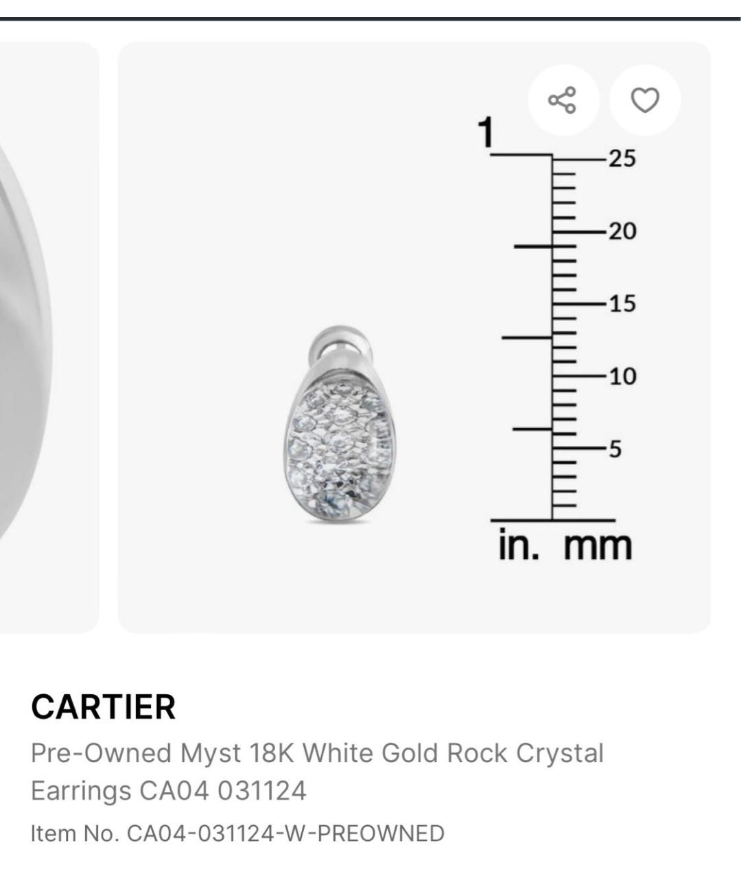 CARTIER Белые серьги из белого золота, фото 7