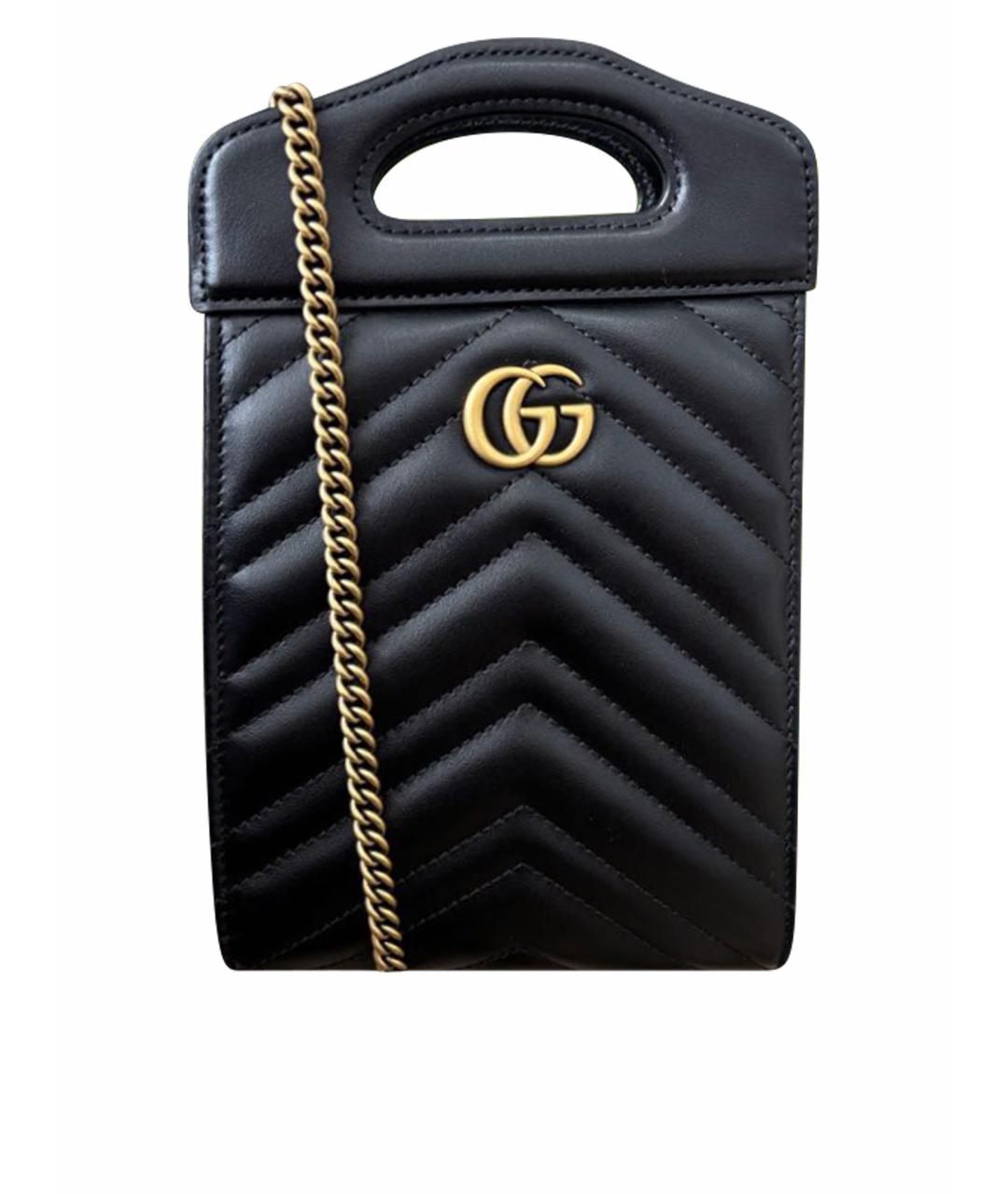 GUCCI Черная кожаная сумка через плечо, фото 1