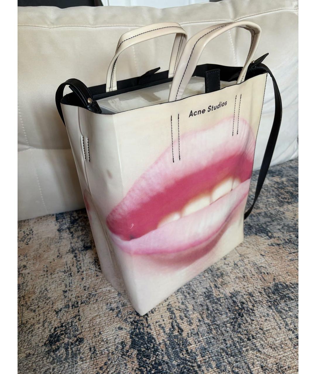 ACNE STUDIOS Бежевая кожаная сумка через плечо, фото 3