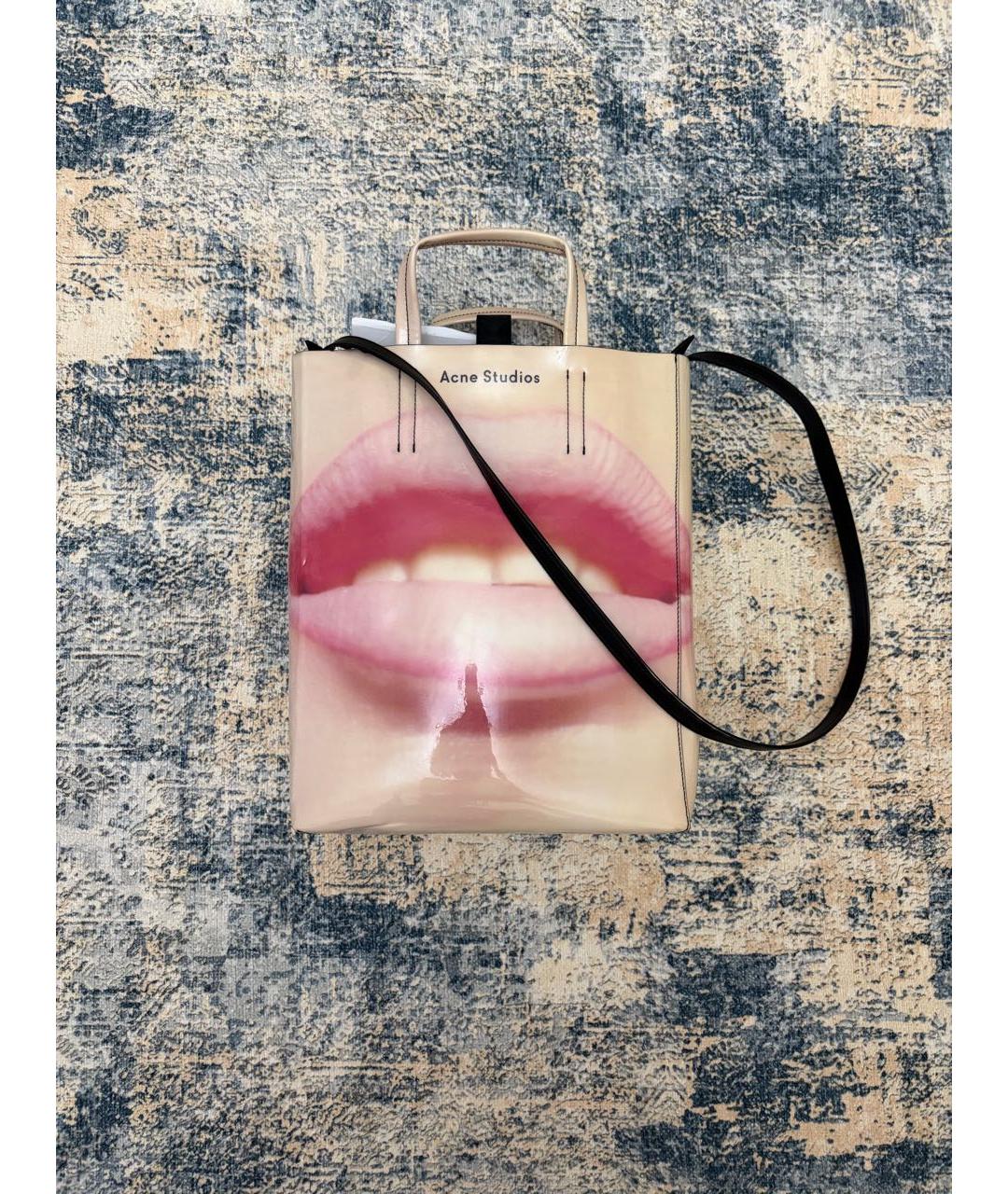 ACNE STUDIOS Бежевая кожаная сумка через плечо, фото 2