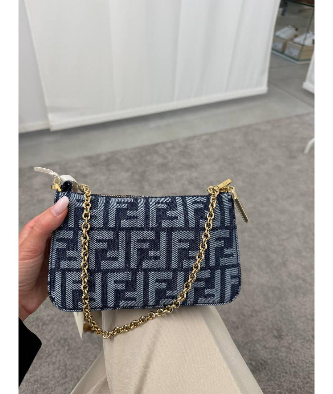 FENDI Синяя сумка через плечо, фото 3