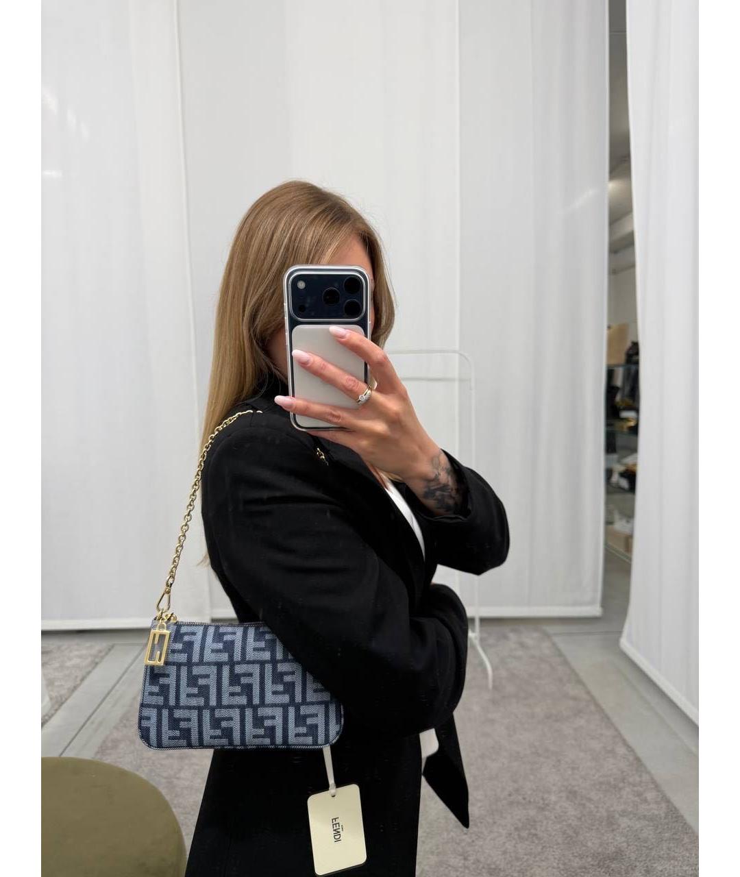 FENDI Синяя сумка через плечо, фото 5