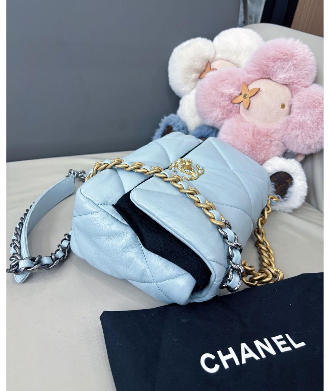 CHANEL Голубая кожаная сумка через плечо, фото 4