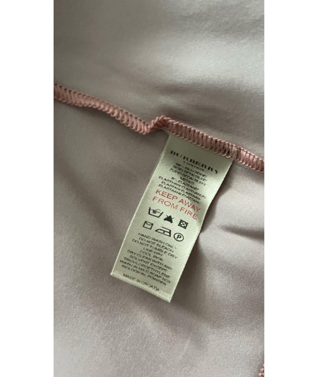 BURBERRY Розовая шелковая майка, фото 5