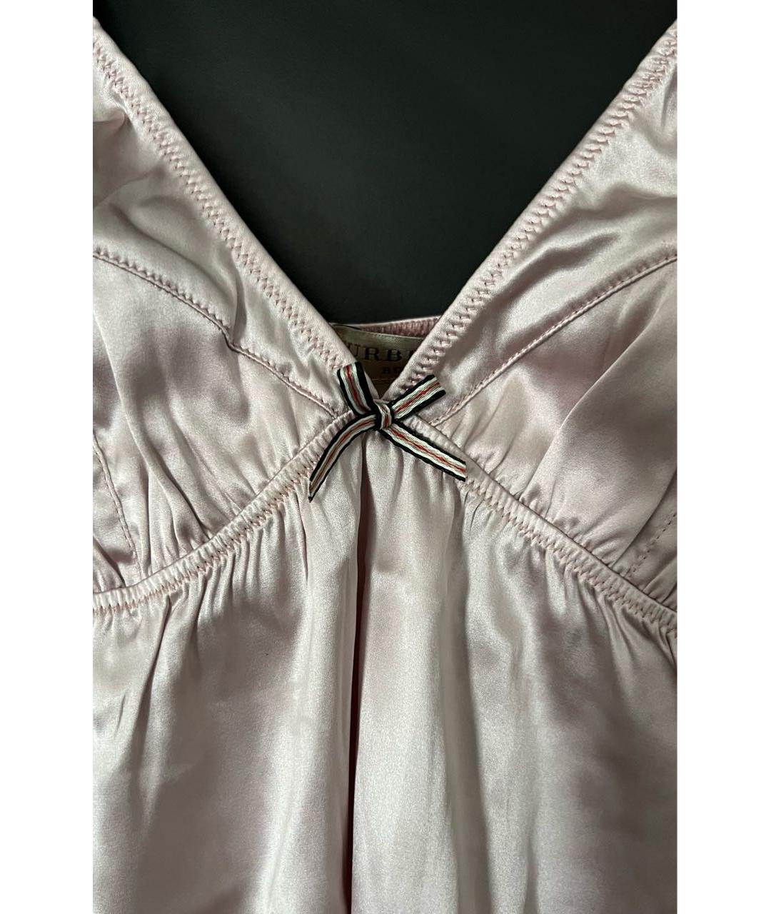 BURBERRY Розовая шелковая майка, фото 4