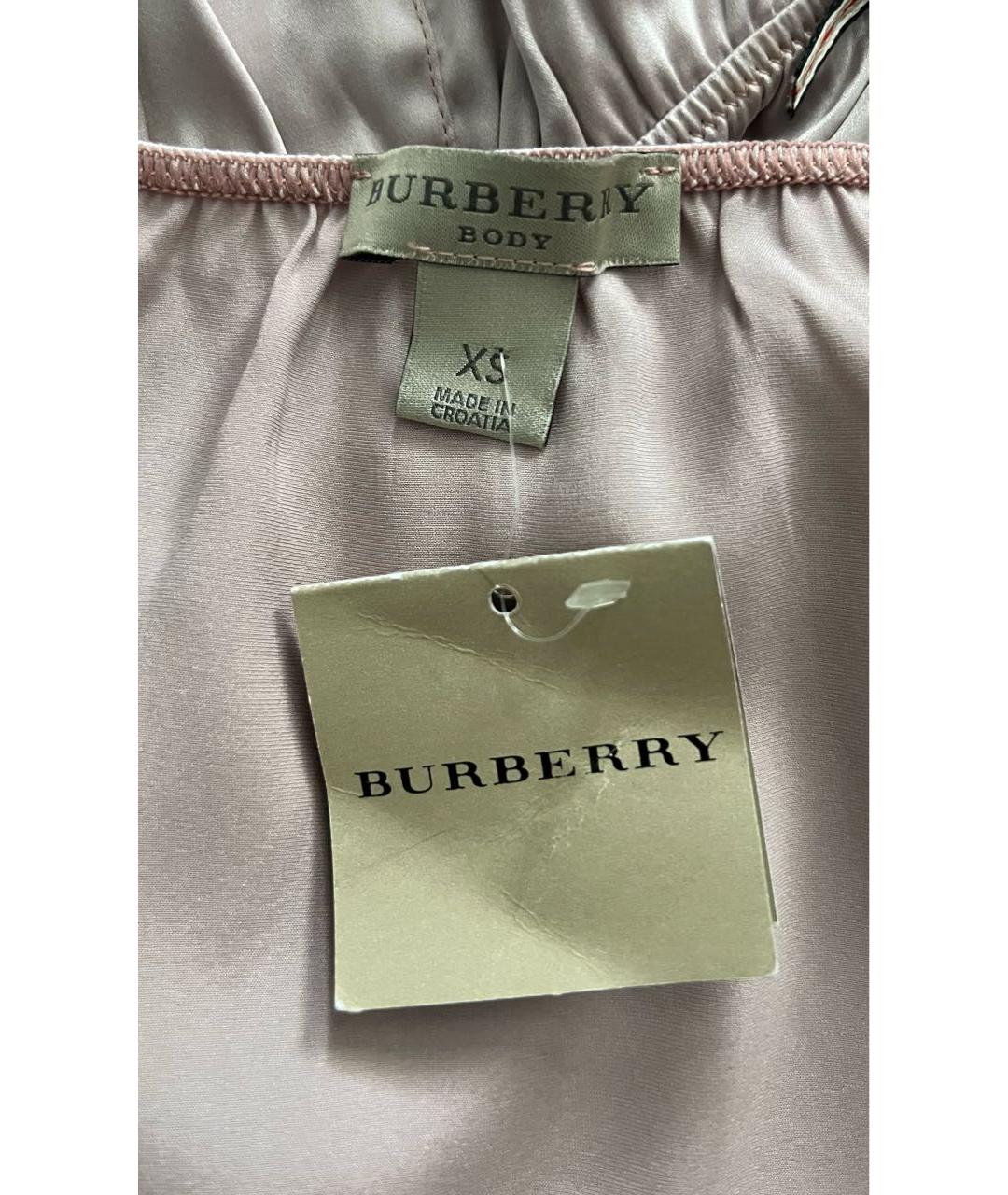 BURBERRY Розовая шелковая майка, фото 3