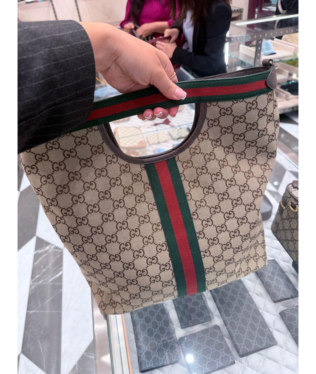 GUCCI Мульти жаккардовая сумка с короткими ручками, фото 3