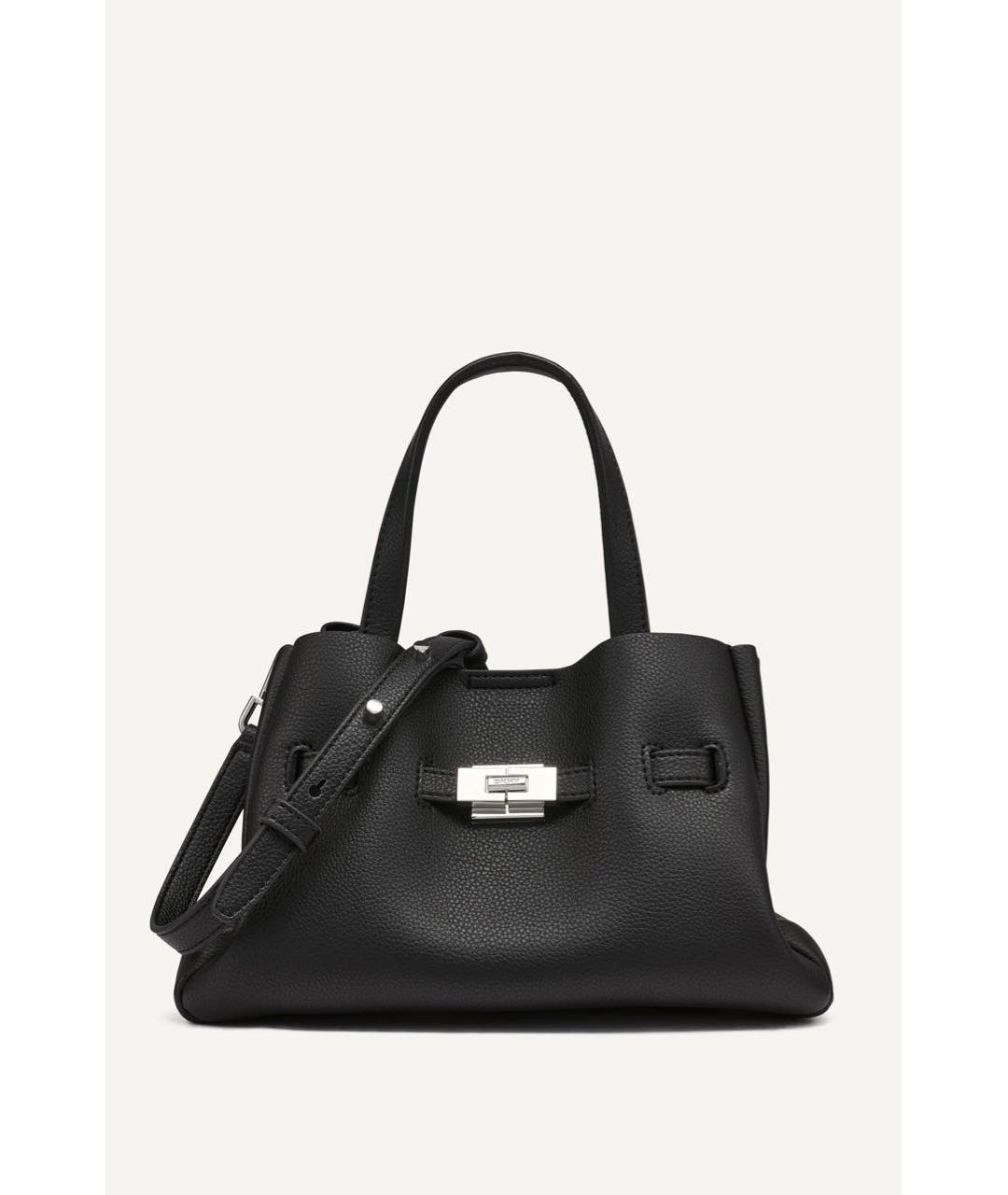 DKNY Черная сумка с короткими ручками из искусственной кожи, фото 8