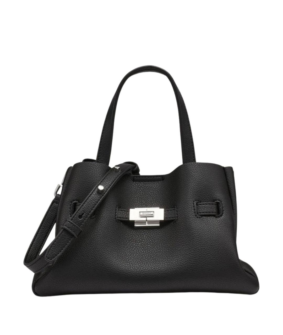 DKNY Черная сумка с короткими ручками из искусственной кожи, фото 1