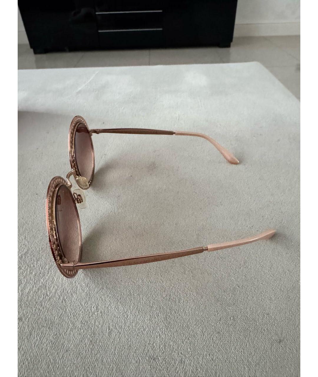 DOLCE&GABBANA Золотые металлические солнцезащитные очки, фото 2