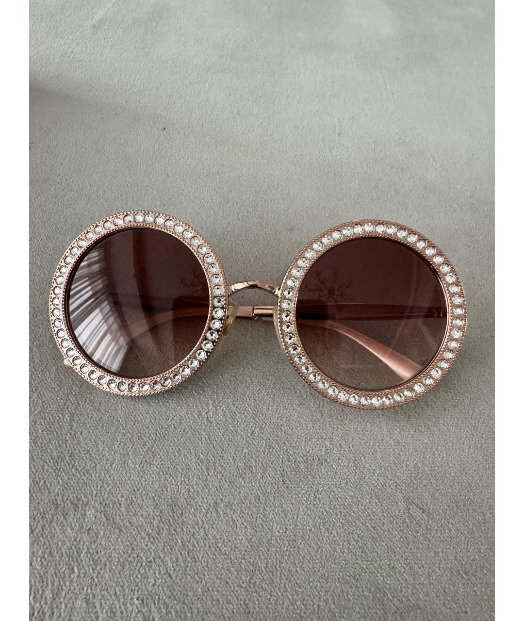 DOLCE&GABBANA Золотые металлические солнцезащитные очки, фото 5