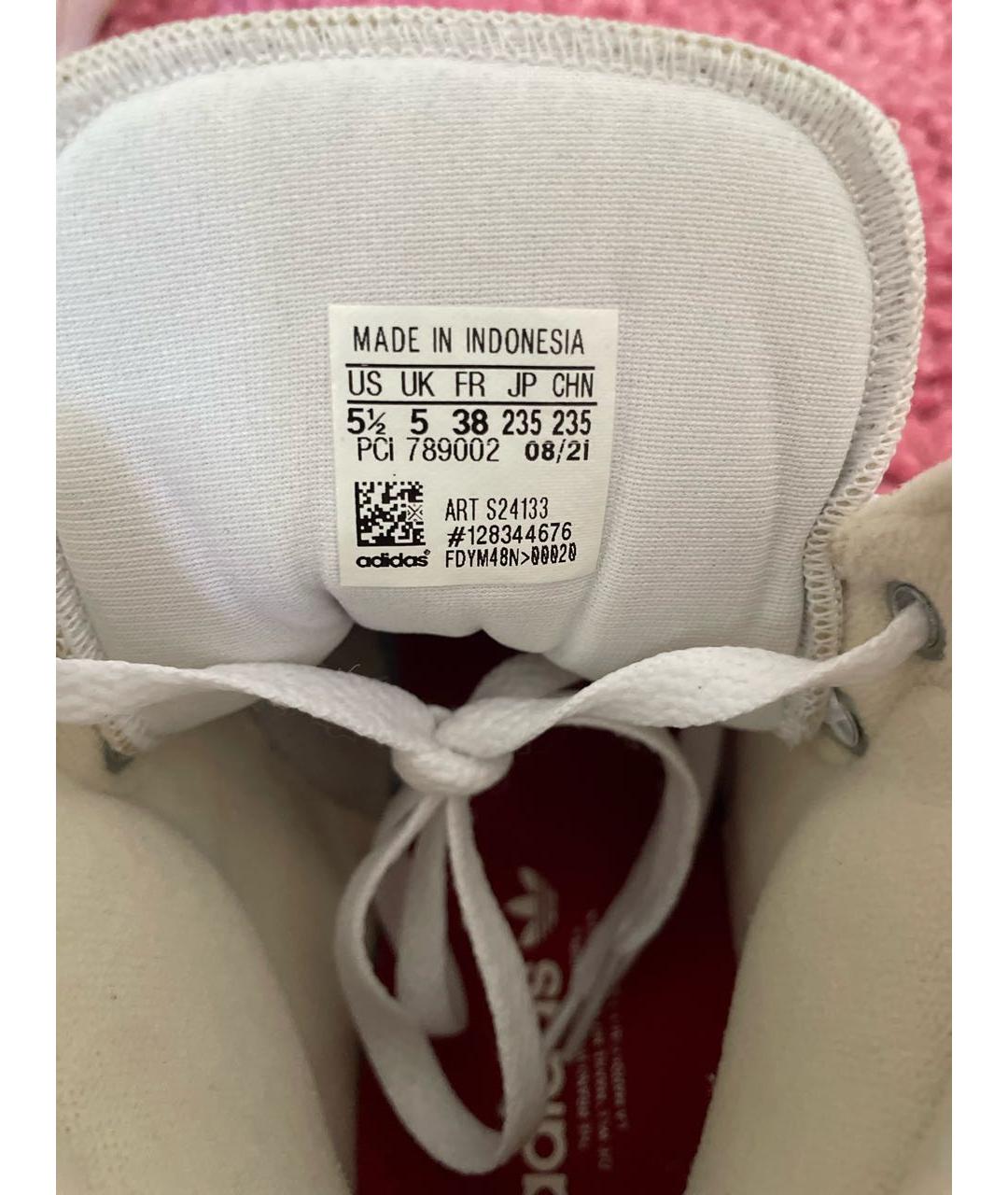 ADIDAS Белые кожаные высокие кроссовки / кеды, фото 6