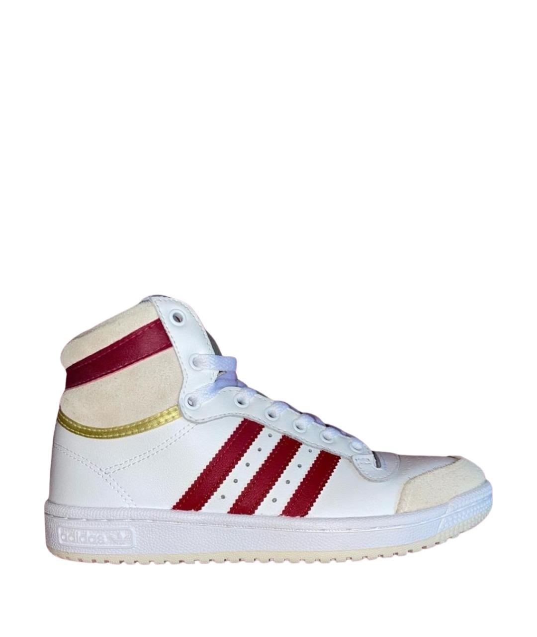 ADIDAS Белые кожаные высокие кроссовки / кеды, фото 8