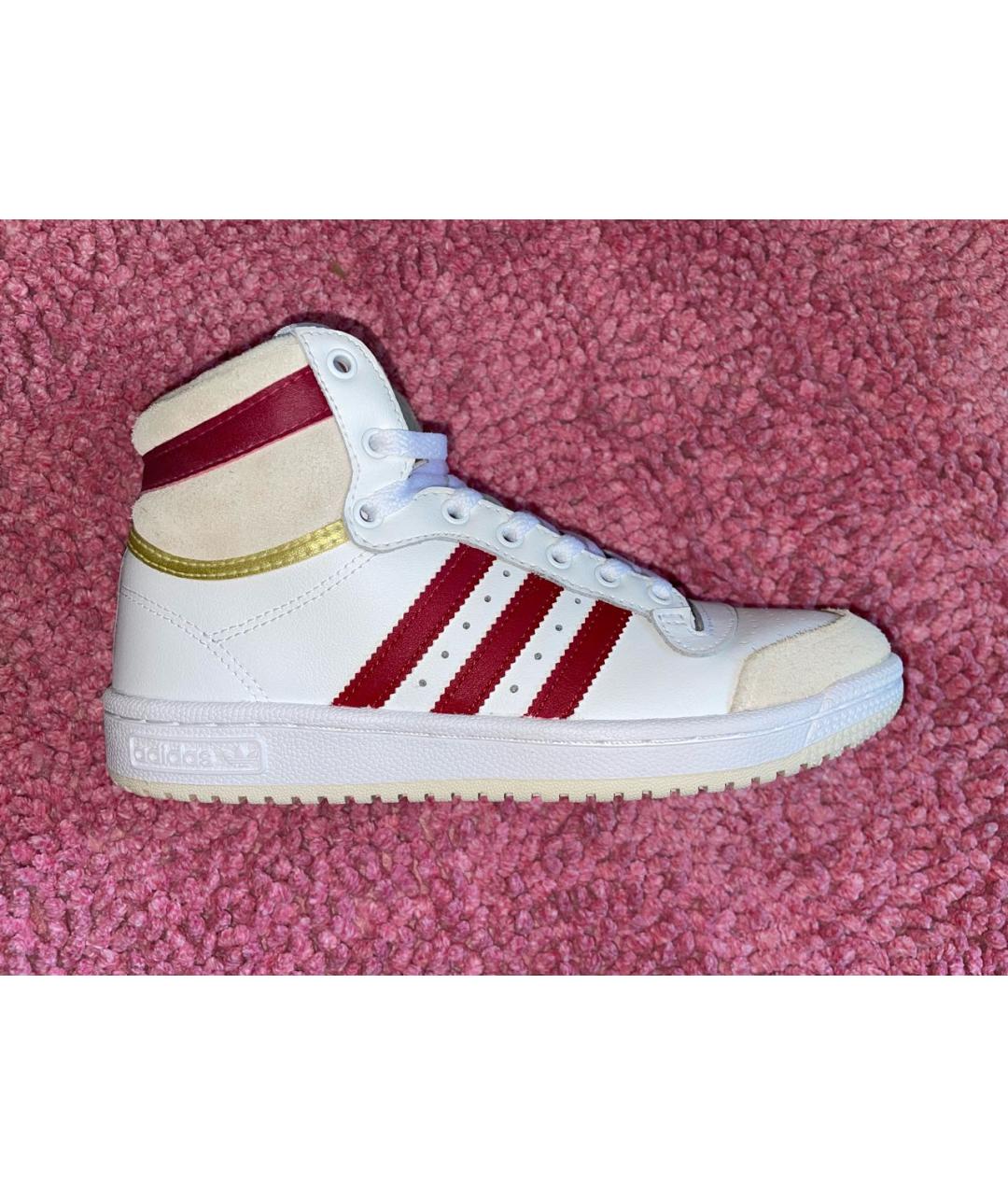 ADIDAS Белые кожаные высокие кроссовки / кеды, фото 7