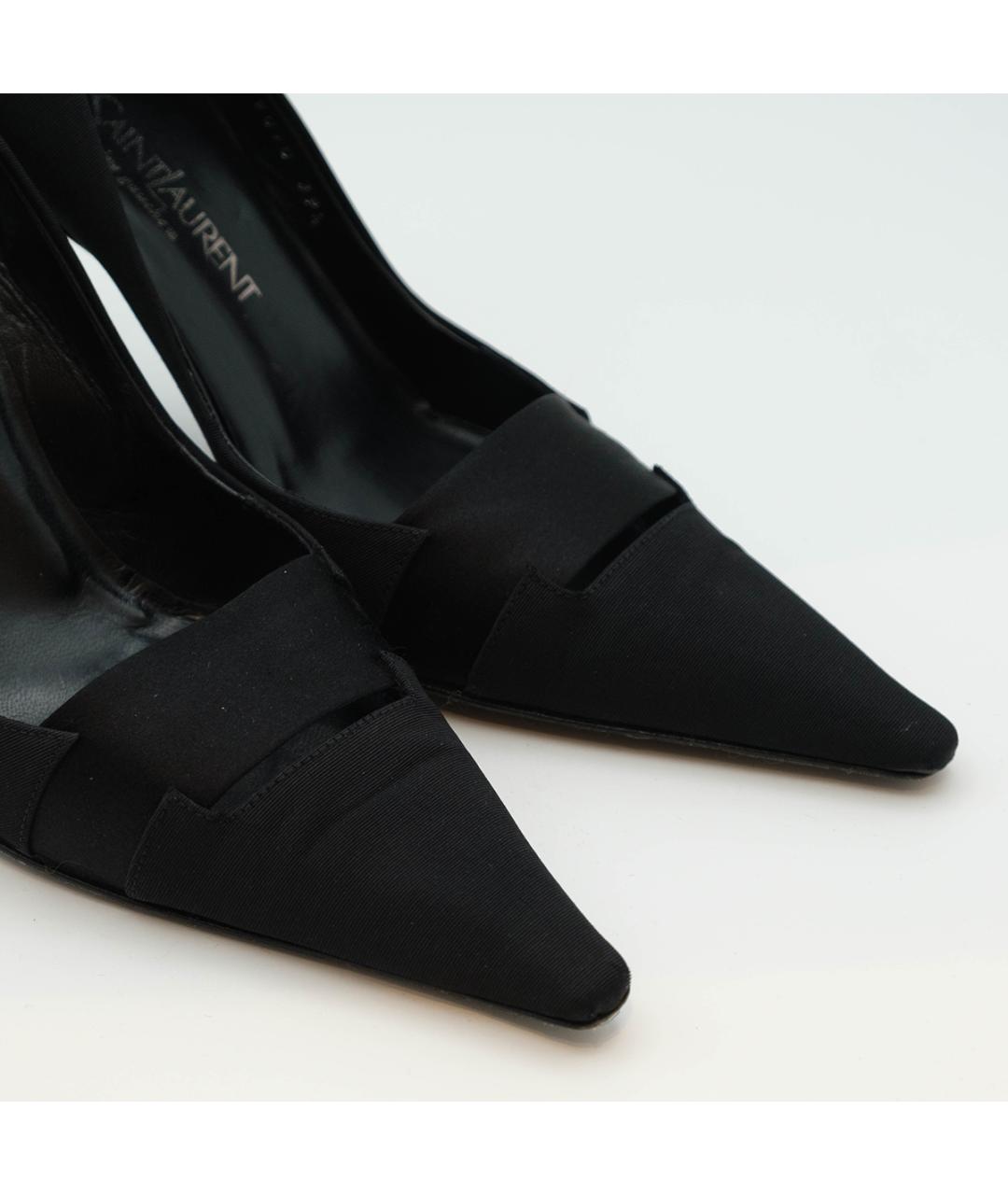 SAINT LAURENT Черные текстильные туфли, фото 4