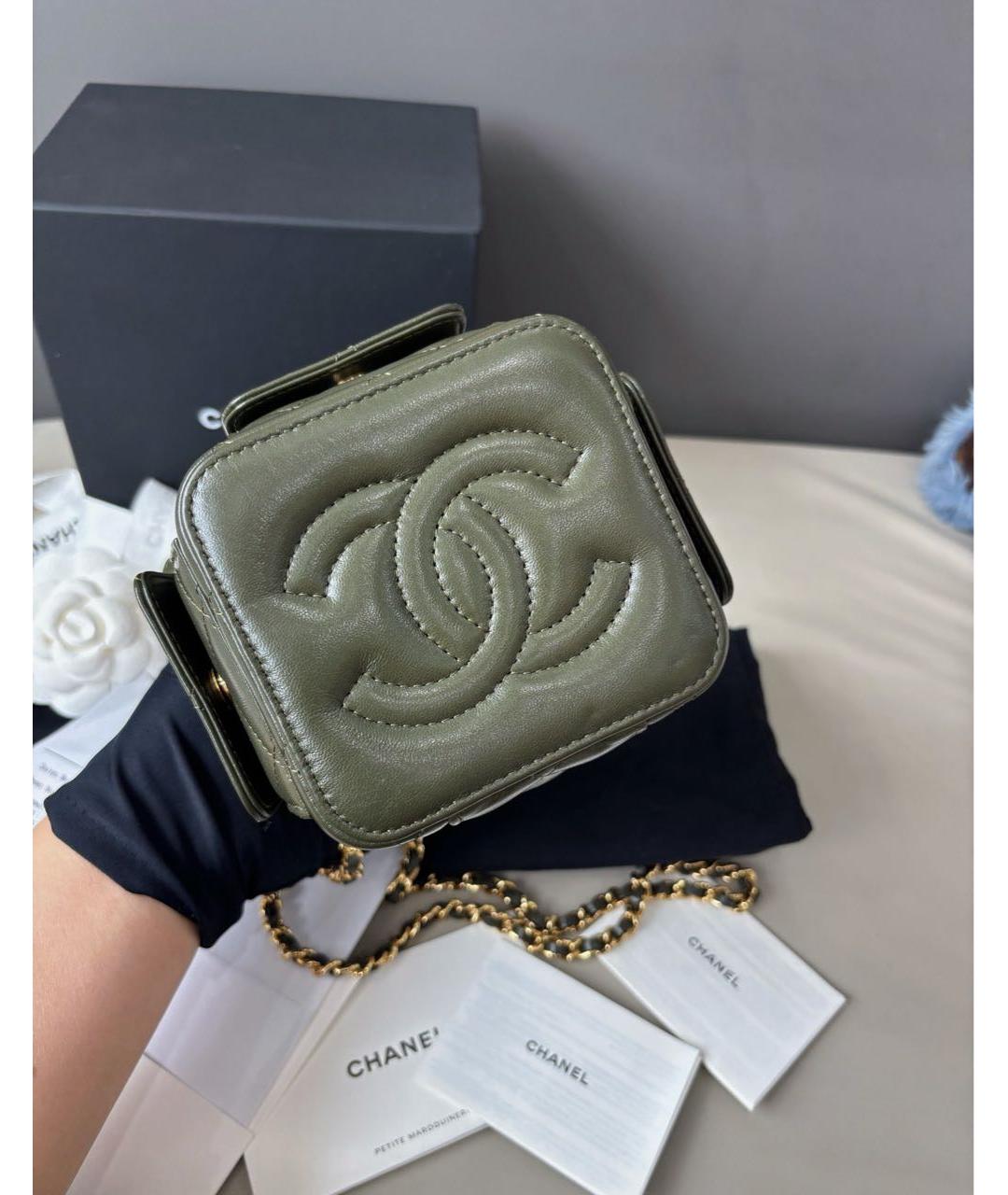 CHANEL Зеленая кожаная сумка через плечо, фото 4
