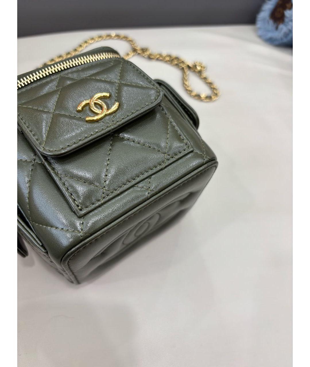 CHANEL Зеленая кожаная сумка через плечо, фото 7
