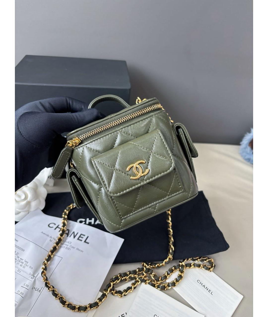 CHANEL Зеленая кожаная сумка через плечо, фото 2