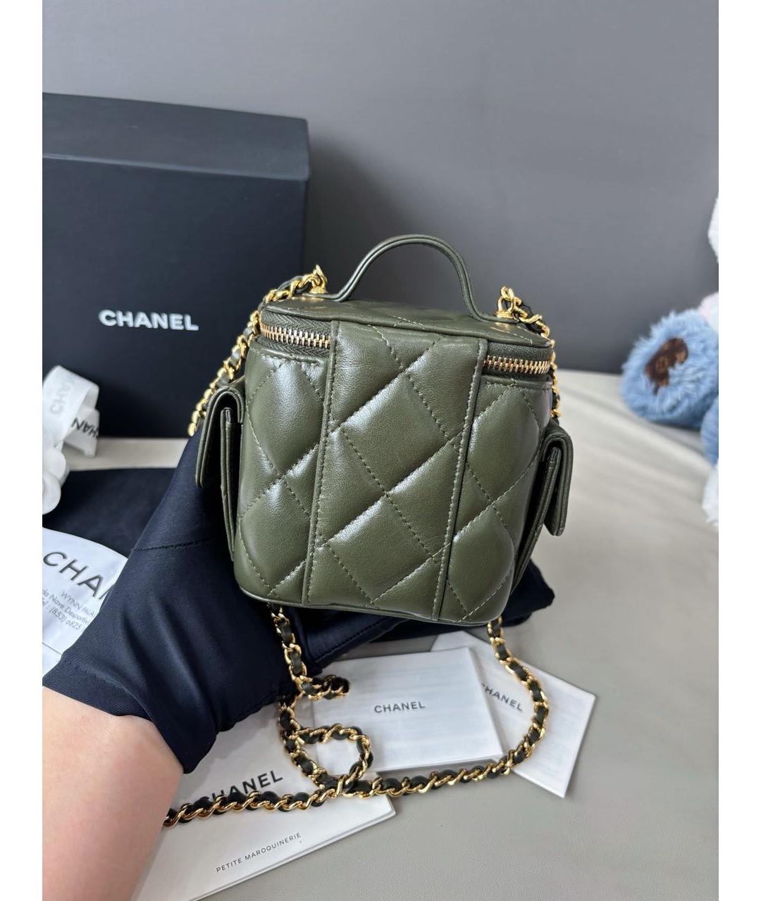 CHANEL Зеленая кожаная сумка через плечо, фото 3