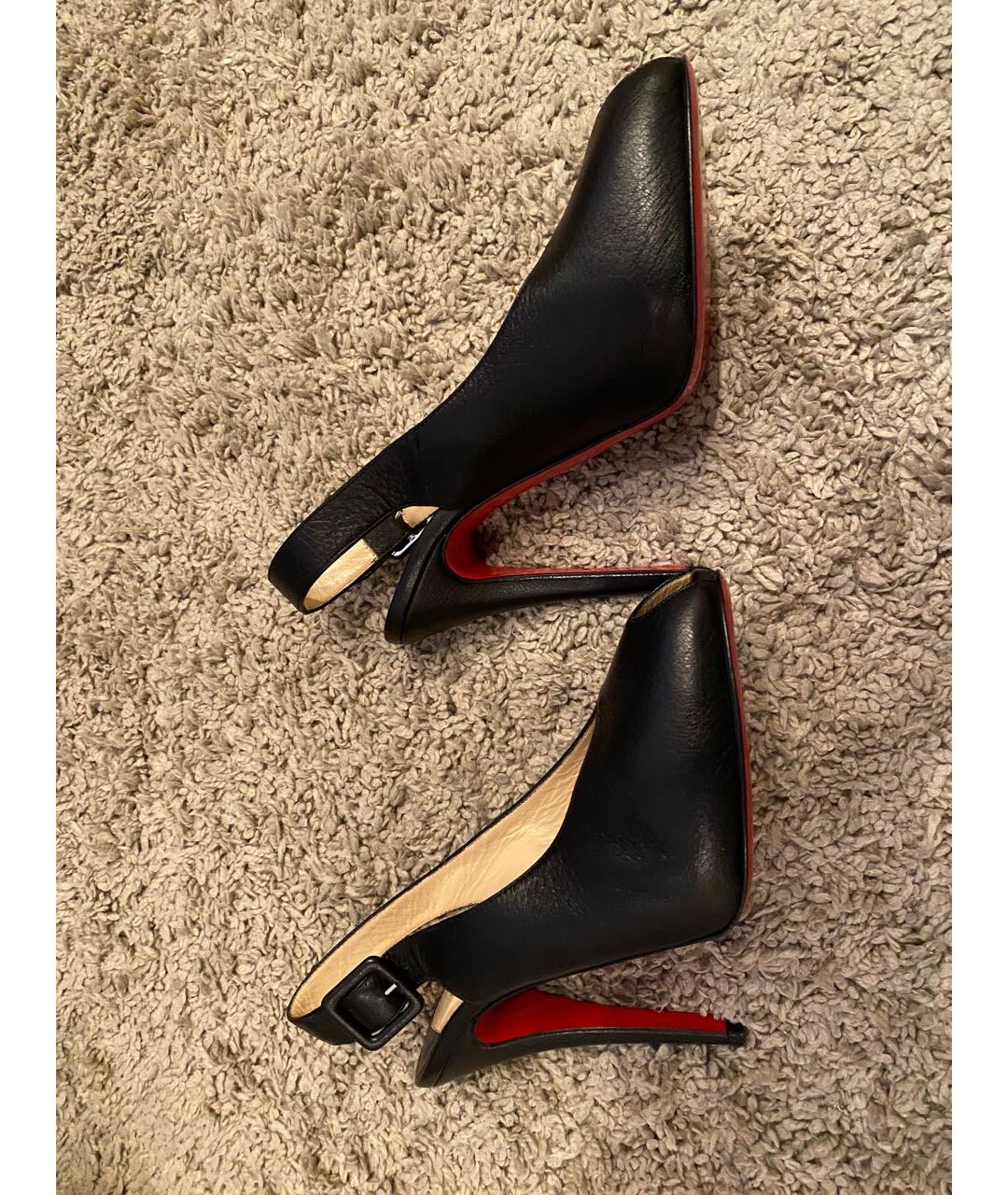 CHRISTIAN LOUBOUTIN Черные кожаные туфли, фото 2