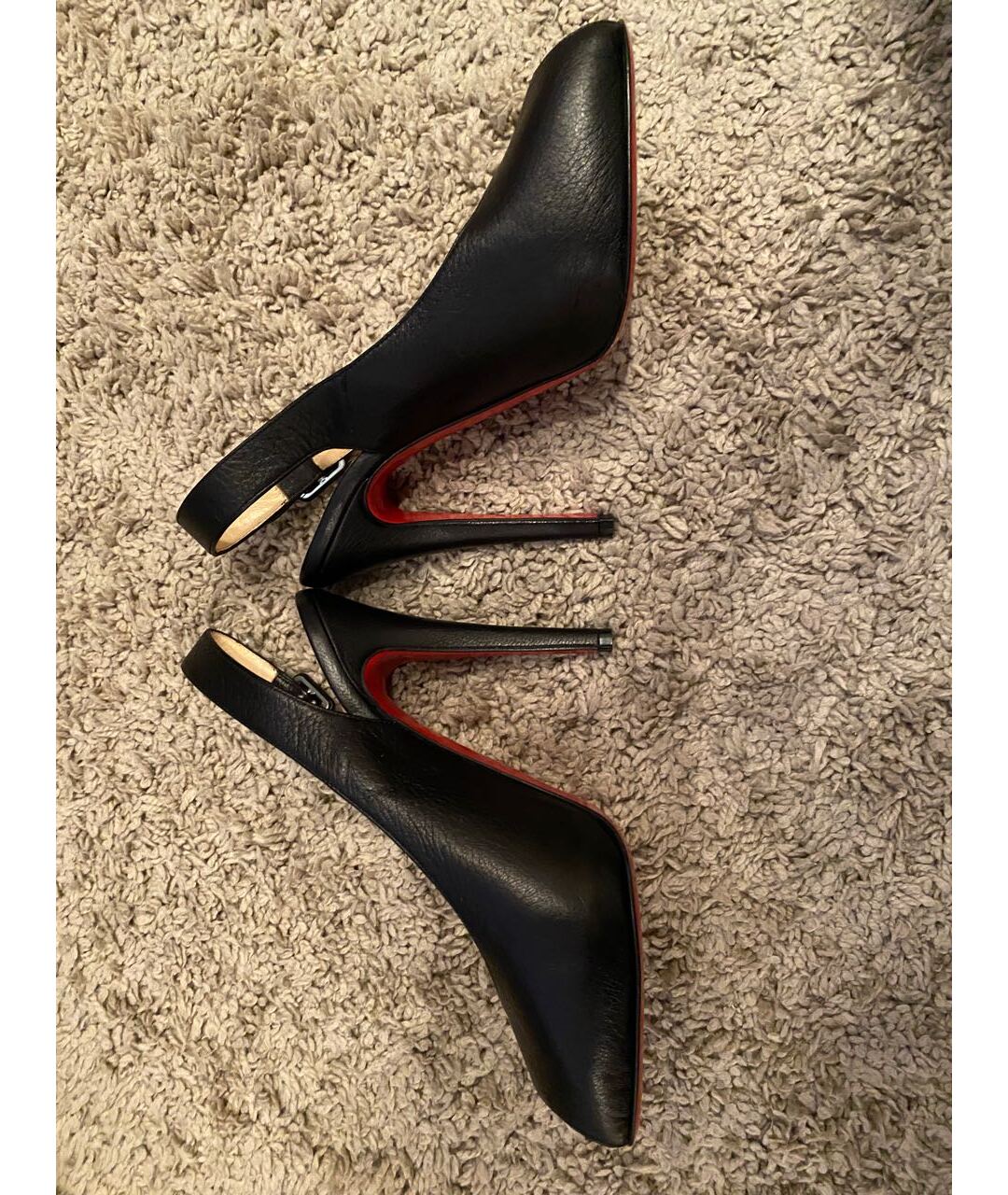 CHRISTIAN LOUBOUTIN Черные кожаные туфли, фото 3