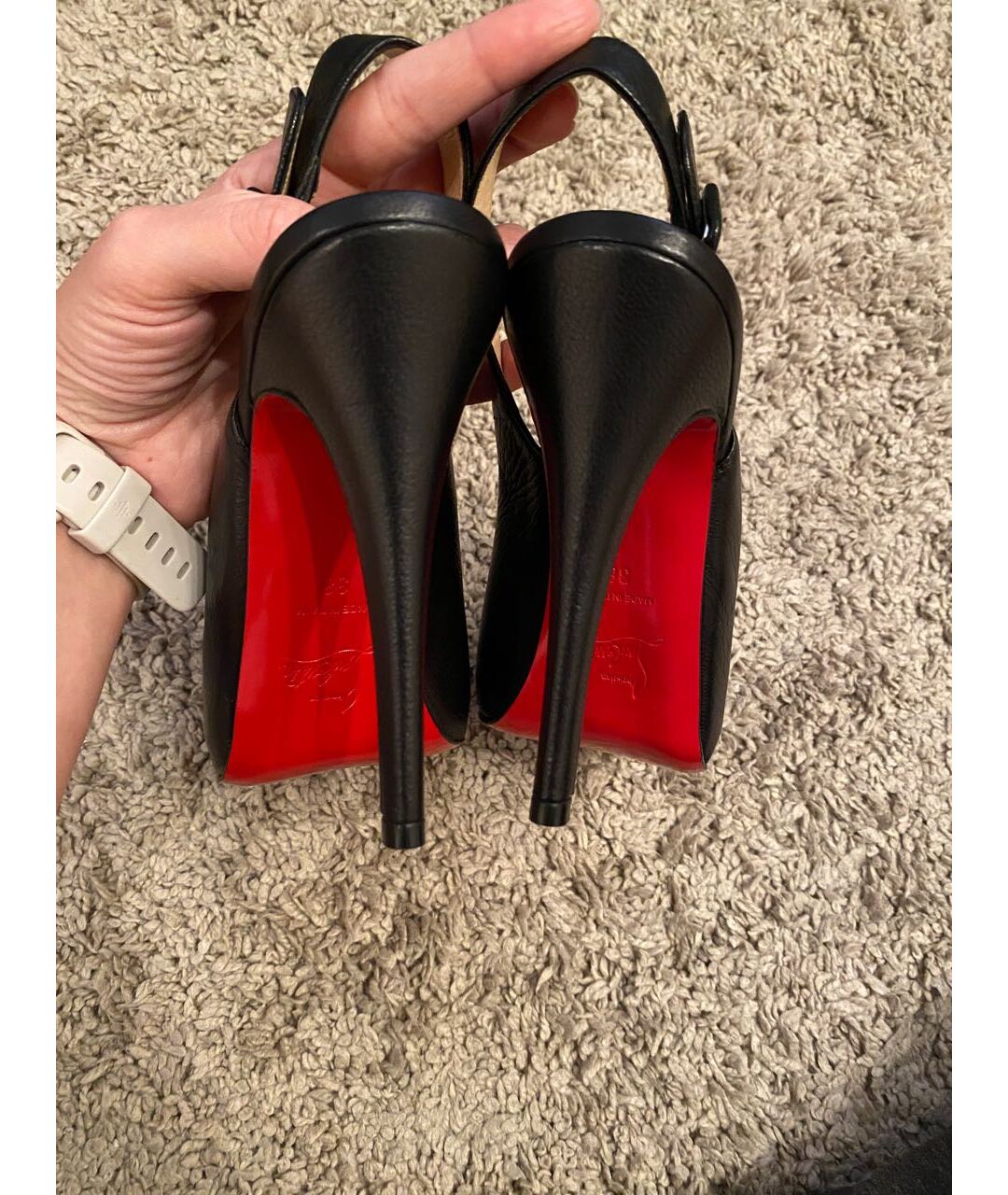 CHRISTIAN LOUBOUTIN Черные кожаные туфли, фото 5