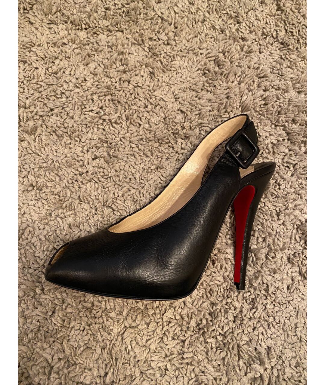 CHRISTIAN LOUBOUTIN Черные кожаные туфли, фото 7