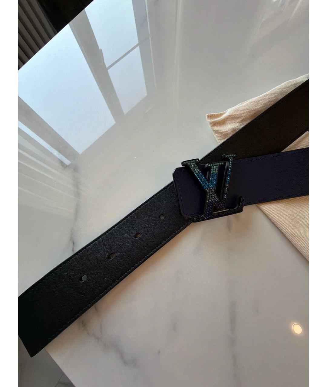 LOUIS VUITTON Синий кожаный ремень, фото 5
