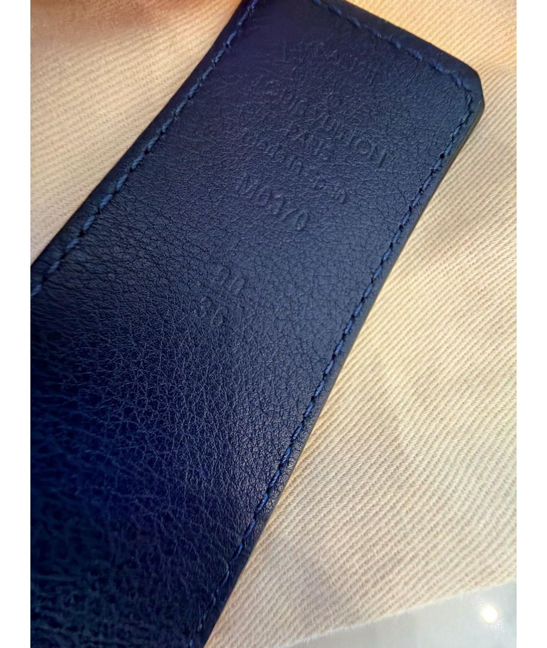 LOUIS VUITTON Синий кожаный ремень, фото 3