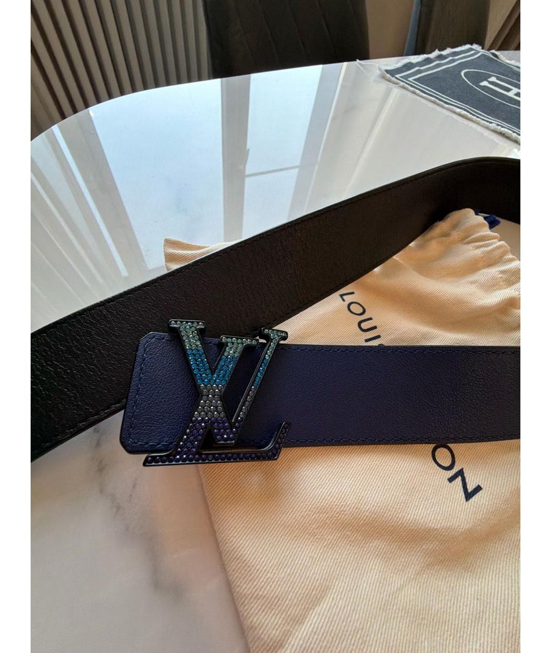 LOUIS VUITTON Синий кожаный ремень, фото 4